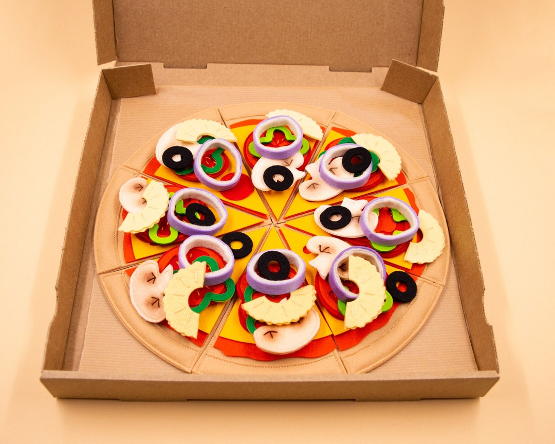 Felt Pizza Food Set, 8 Slices With Toppings, Felt Food, Pretend Play Etsy