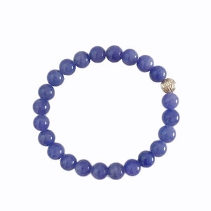 Genuine Tanzanite Stretch Healing Bracelet. High Grade Tanzanite Bracelet. December Birthstone.