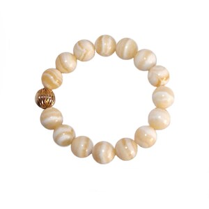 Genuine High Quality 10mm Yellow Calcite Stretch Bracelet. Yellow Calcite Bracelet. Real Yellow Calcite Beaded Bracelet