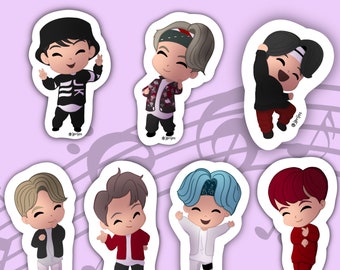 bts chibi stickers etsy
