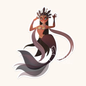 Akasha Queen of the Damned Mermaid Sticker - Aaliyah Inspired Artwork Decal for Fans