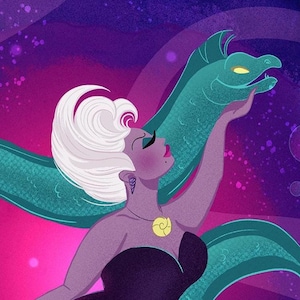 Ursula Disney Villain Art Print | Little Mermaid Villain Poster | Disney Villain Wall Art | Dark Fantasy Decor | Sea Witch Illustration image 3