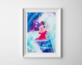 ディズニー ファンタジア ソーサラー ミッキー シルエット - Etsy 日本