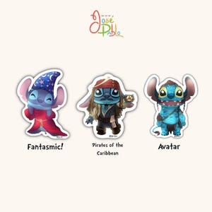 Adorable Lilo and Stitch Chibi Stickers - Cute Disney Character Decals for Stationary and Crafts