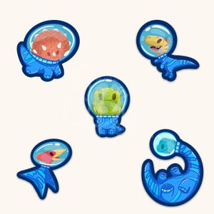 Cosmic Prehistoric Adventure: Waterproof Space Dinosaur Stickers for Galaxy Explorers