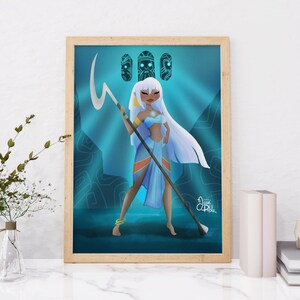 Princess Kida Art Print: Disney&#39;s Atlantis Wall Decor for Nursery, Bedroom, and Home