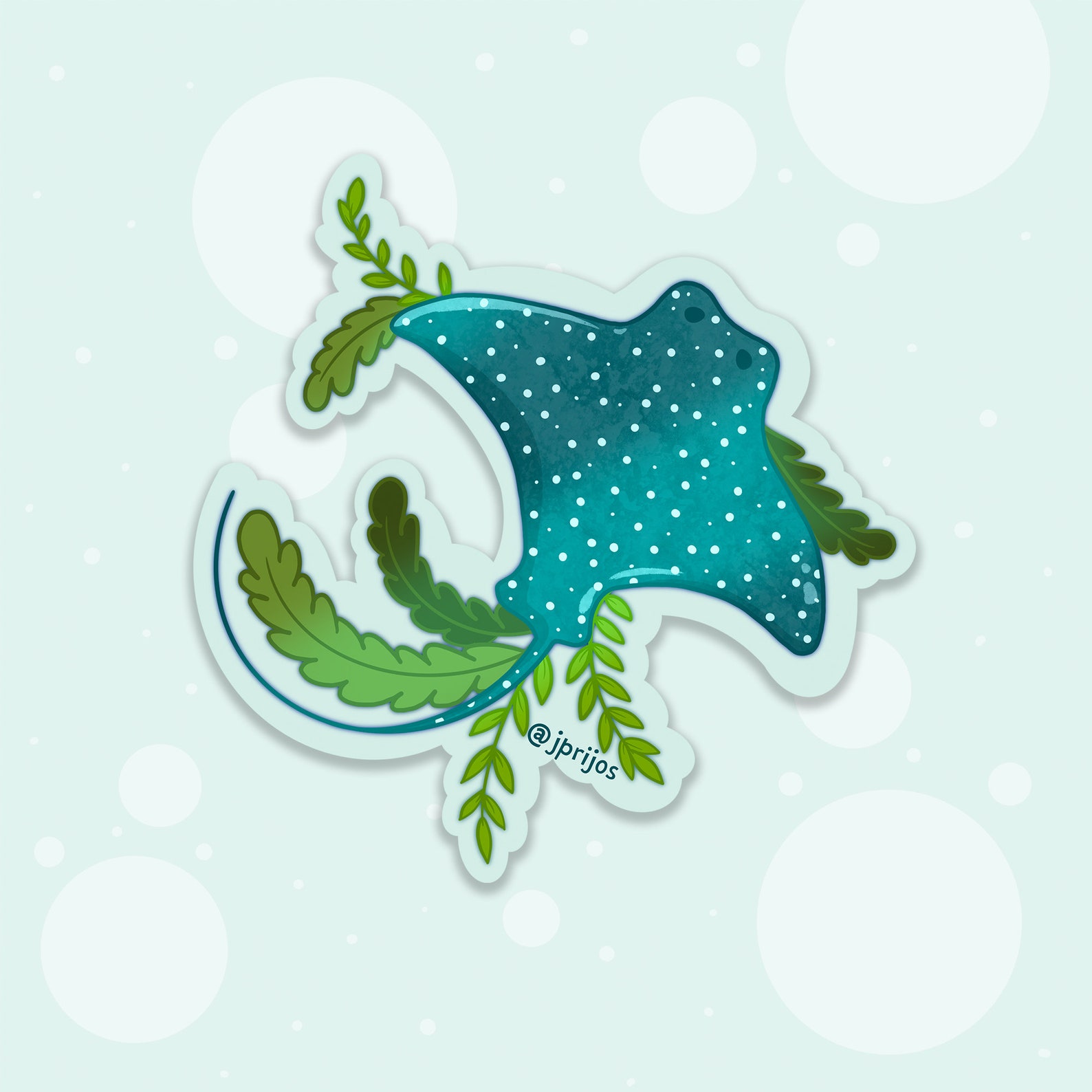 Kawaii Stingray Sticker Kawaii vinyl Stickers Holographic | Etsy