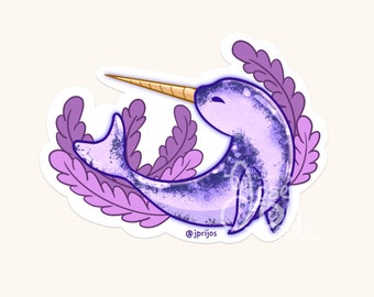 Narwhal Die Cut Sticker ~ Kawaii Narwhal ~ Kawaii Vinyl Sticker ~ Kawaii Briefpapier ~ Niedliches Briefpapier