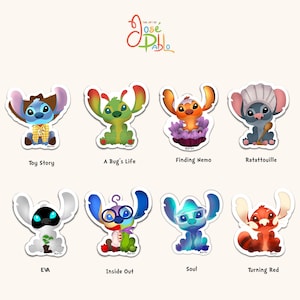 Adorable Lilo and Stitch Disney Stickers for Laptops, Stationary, and Kawaii Enthusiasts