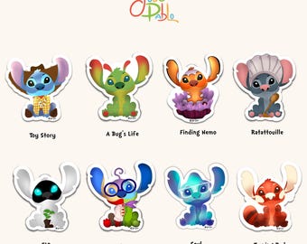 Adorable Lilo and Stitch Disney Stickers for Laptops, Stationary, and Kawaii Enthusiasts