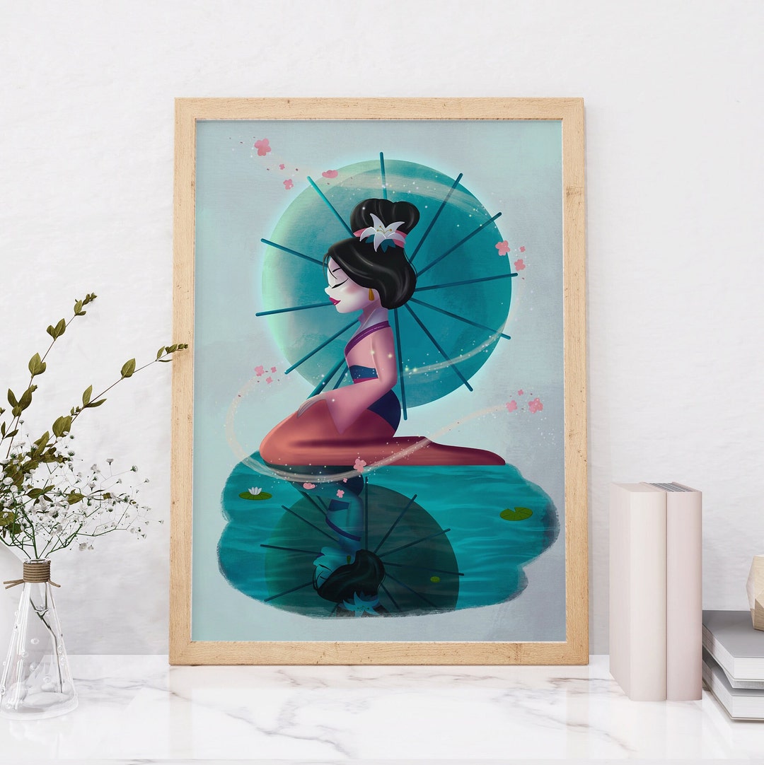 Mulan Disney Princess Art Print - Enchanting Wall Decor for Nursery and ...