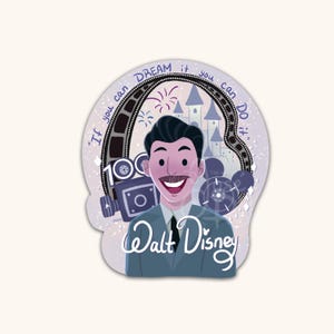 Citations magiques de Walt Disney : décalcomanies en vinyle imperméables pour ordinateurs portables, bouteilles d'eau et souvenirs Disneyland