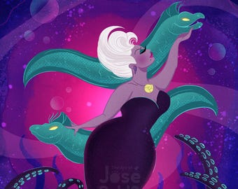 アースラ ディズニーヴィラン アートプリント | リトルマーメイド