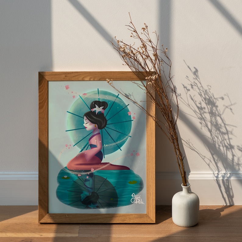 Mulan Disney Princess Art Print - Enchanting Wall Decor for Nursery and ...