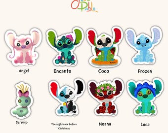Adorable Lilo and Stitch Disney Sticker for Laptops, Scrapbooks, and Stationery - Cute Kawaii Decal