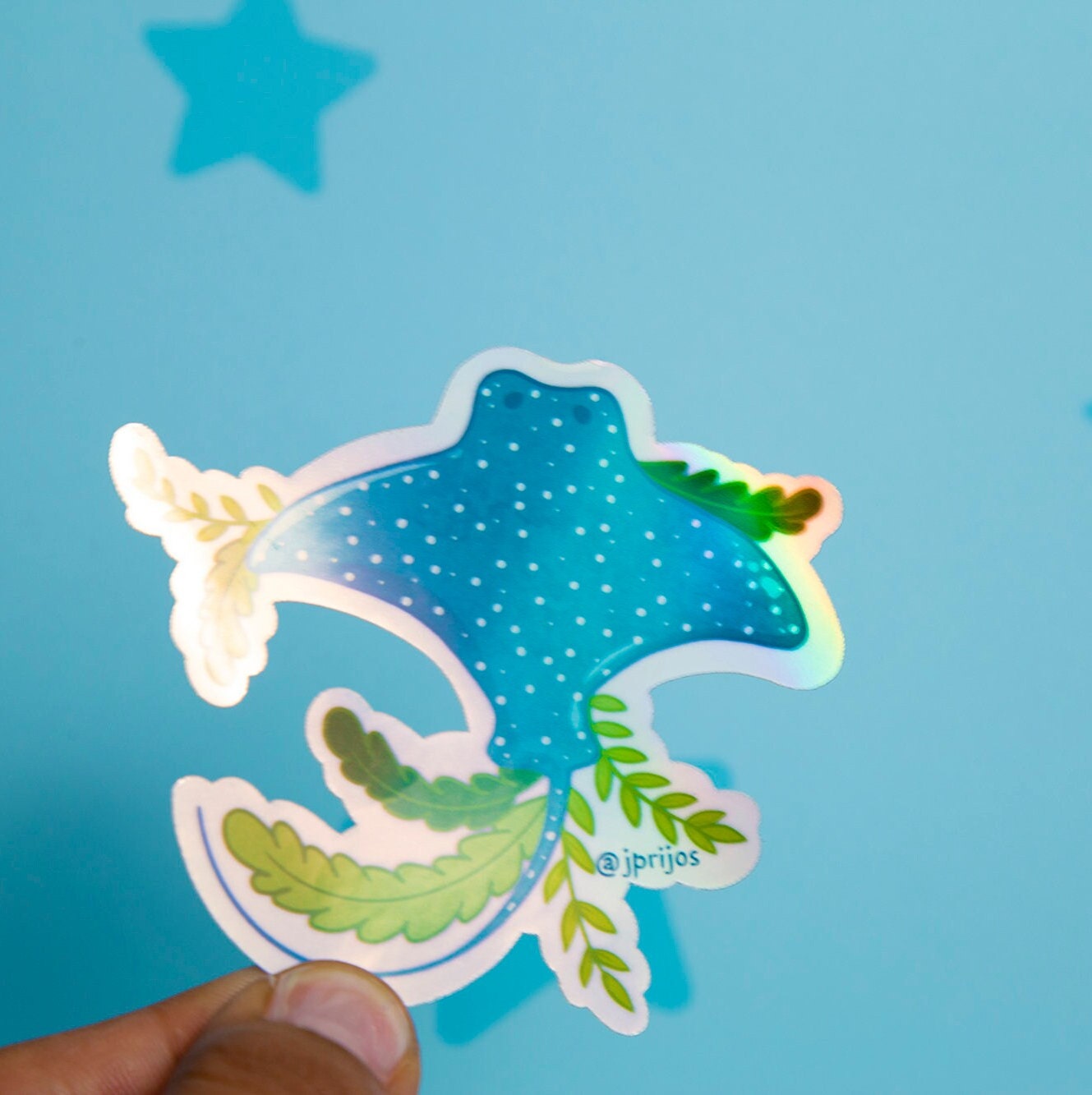 Kawaii Stingray Sticker Kawaii vinyl Stickers Holographic | Etsy