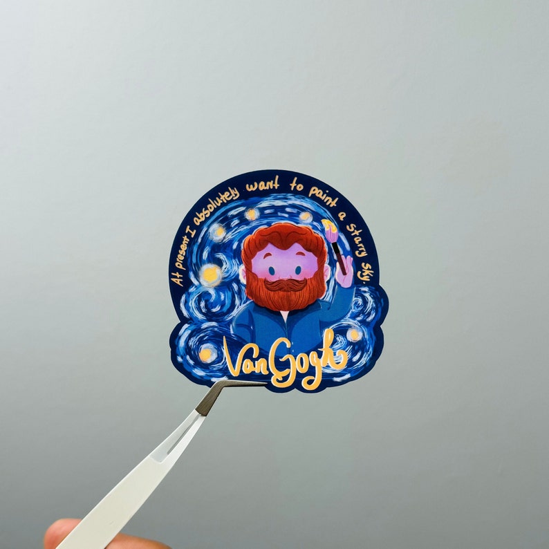 Vincent Van Gogh Starry Night Sticker: Iconic Painting Print for Art ...