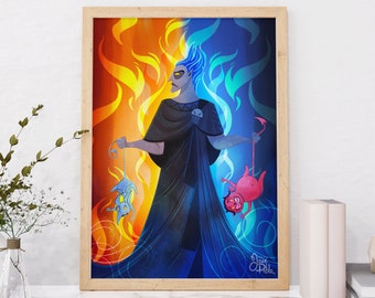 Disney Hades Villains Wall Art: Poster e stampa decorativa con l'antagonista di Hercules, Dolore e Panico