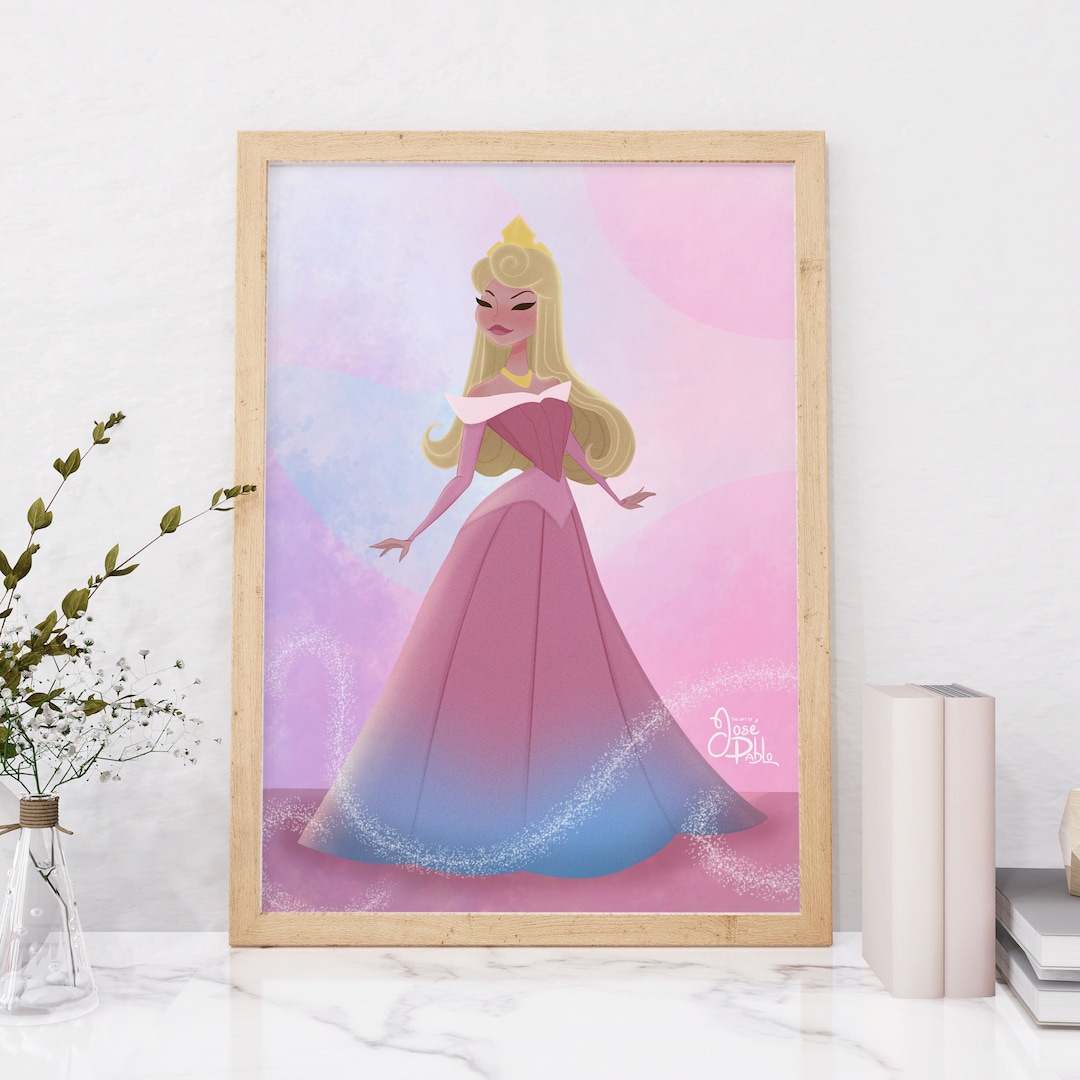 Princess Aurora Art Print Disney Princess Wall Art Disney Princess Art ...