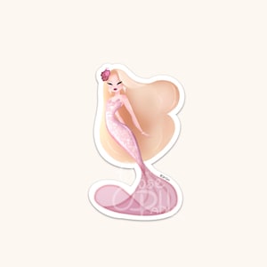 Pearlescent Mermaid Sticker: Enchanting Underwater Fantasy Art for Mermay Enthusiasts