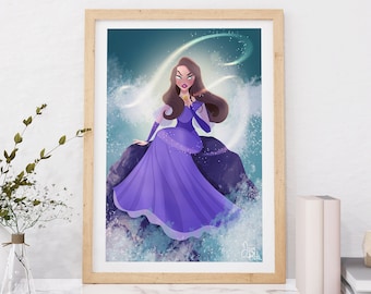 Vanessa~ Mermaid art print ~ Little Mermaid~ Mermaid wall decor~ The Little Mermaid