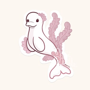 Adorable Beluga Whale Die-Cut Vinyl Sticker - Kawaii Marine Animal Decal for Stationery Lovers