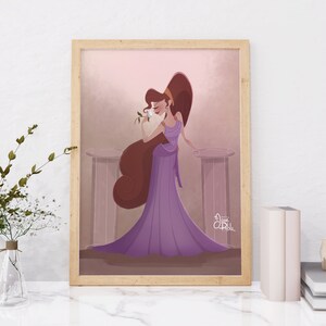 Megara Disney Princess Art Print: Enchanting Wall Decor for Nursery, Bedroom, and Home