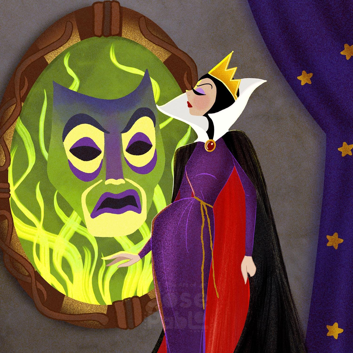 Evil Queen Disney Villain Art Print | Snow White Villain Poster