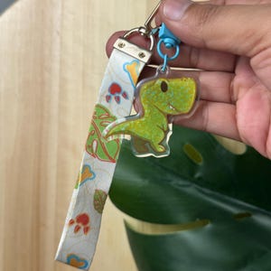 T-Rex Acrylic Wristlet Keychain~ Dino keychain~ Dinosaur Keychain~ Tyrannosaurus rex