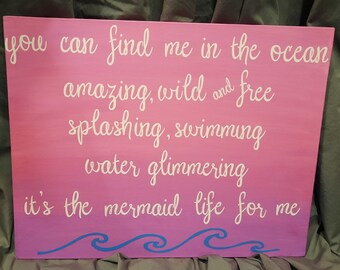 Mermaid Life for Me Canvas Sign