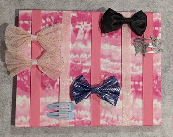 Pink Tye Dye Hair Clip Organizer Wall Hanger