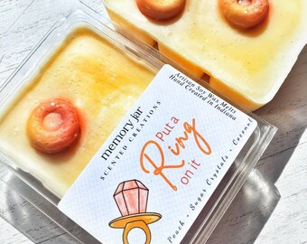 Peach Rings Soy Wax Melt | Put a Ring on it | Decorated Candy Melts | Childhood Fruity Nostalgia | Hand-made in Indiana USA