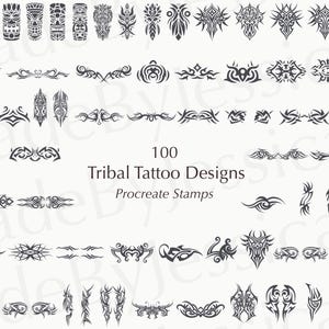 Tribal Tattoo Procreate Stamps | Cybersigilism Tattoo | Procreate Brushes | Neo Tribal Tattoo flash | Patchwork Tattoos
