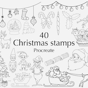 Procreate Christmas.  Procreate Christmas Brushset. Christmas Stencil. Procreate Fall. Procreate Winter. Commercial Use Included