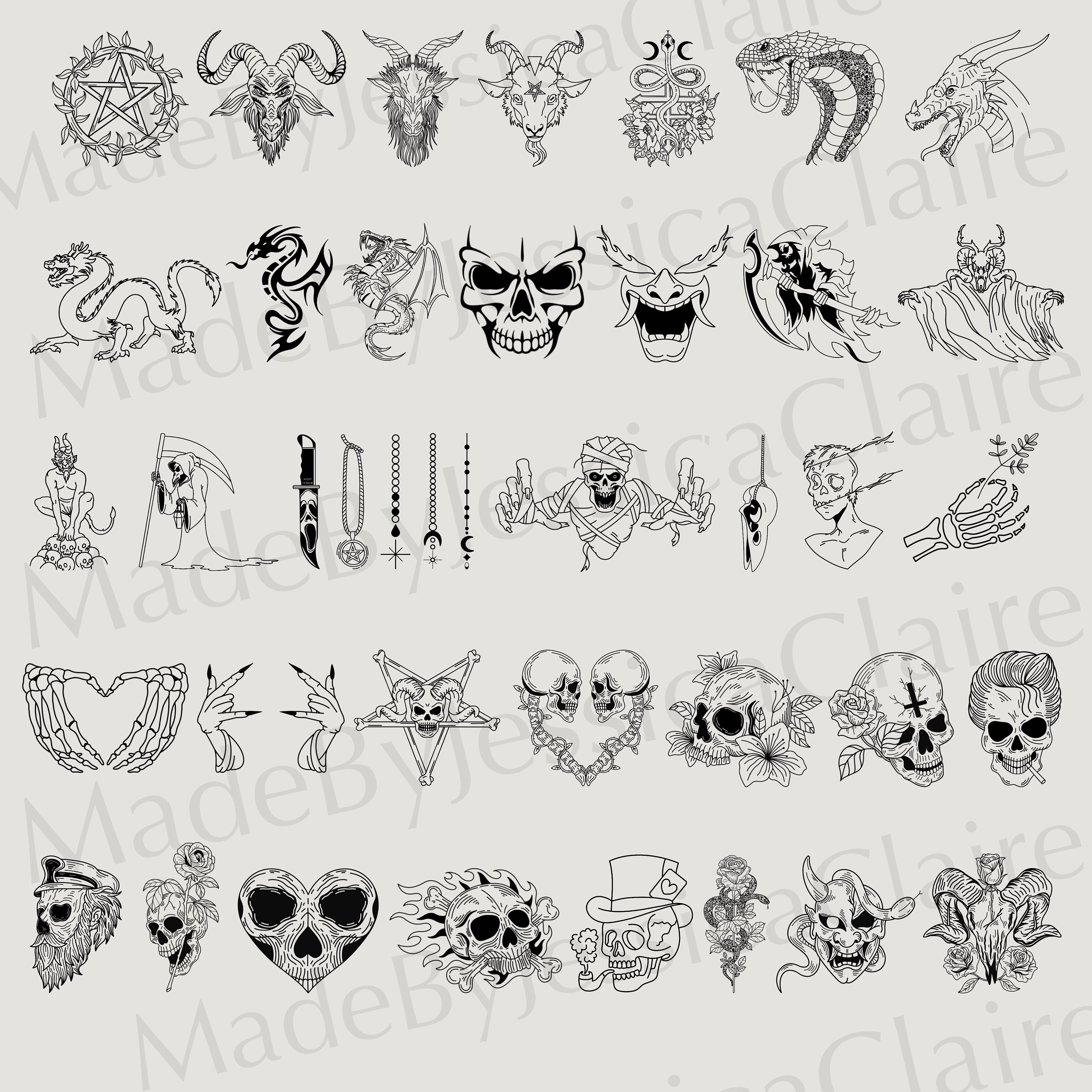Procreate Tattoos Procreate Tattoo Brushset Tattoo Stencil Etsy UK