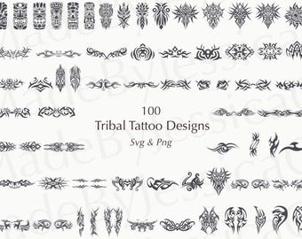 100 Cybersigilism Tribal Tattoo Designs | SVG & PNG (Digital Download)