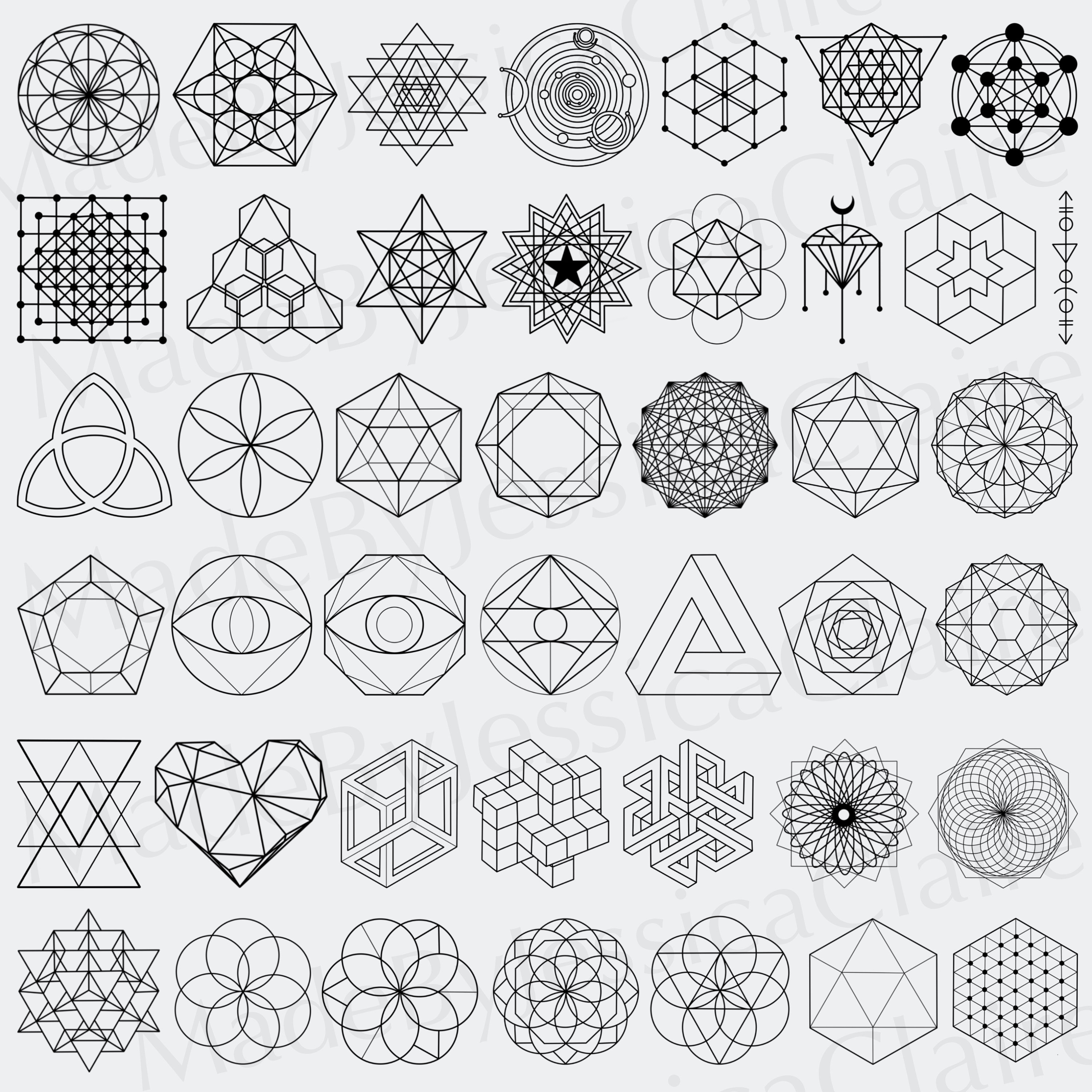 Geometric Svg. Sacred Geometry Svg. Tattoo Svg. Minimalistic Svg ...