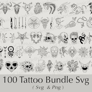 Tatuaje SVG / Tatuajes SVG / Garabatos SVG / Archivo de corte de tatuaje / Archivo de corte de garabatos / Plantilla / Calaveras
