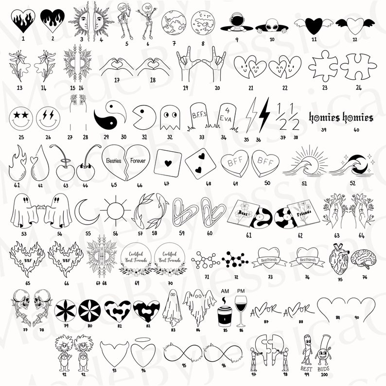 Procreate Best Friend Tattoos Procreate Tattoo Brushset Tattoo Stencil
