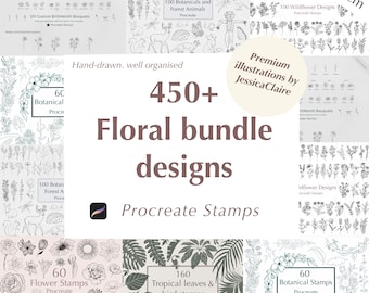 Floral Procreate Stamps Bundle | Wildflowers, Animals (Digital Item)