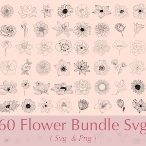 Flowers SVG | Flower bundle SVG | Floral SVG | Flowers cut file