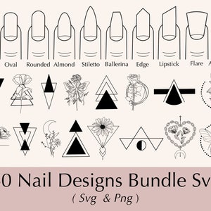 Nail Design SVG | Tattoo SVG | Floral SVG | Geometric svg | stickers svg | nail design cut file | tattoo cut file