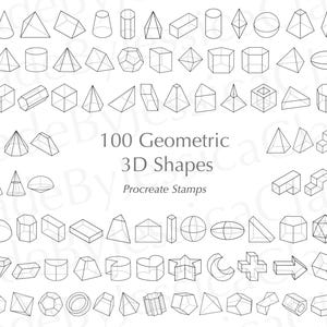 Geometrische 3D-Formen Procreate | Heilige Geometrie | Tattoo Stempel | Procreate Stempel | Abstrakt | Digitale Pinsel