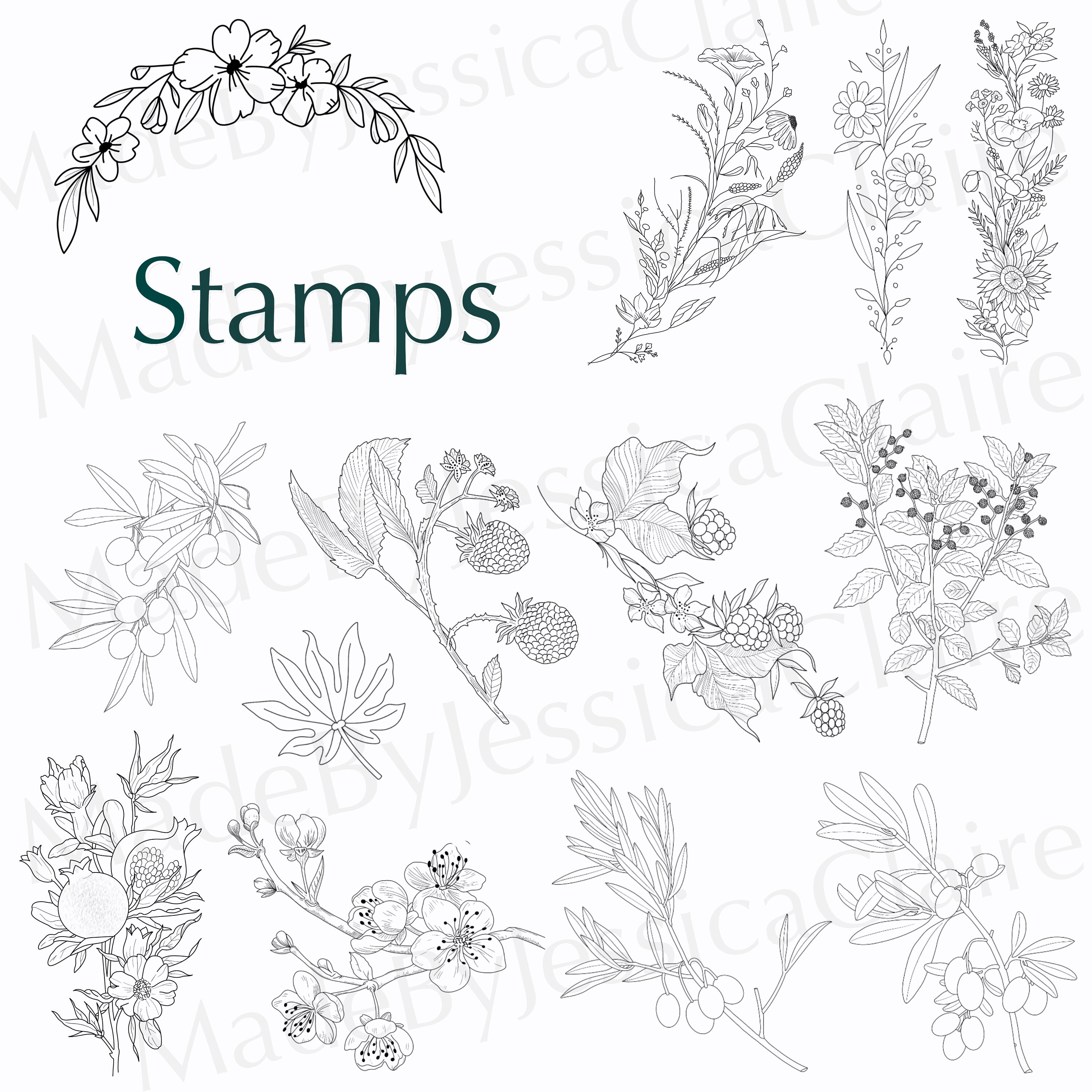botanical stamps procreate free