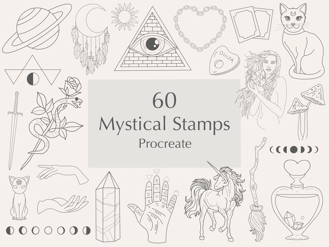 Mystical Procreate Stamps | 60 Magic & Celestial Brushes - Etsy