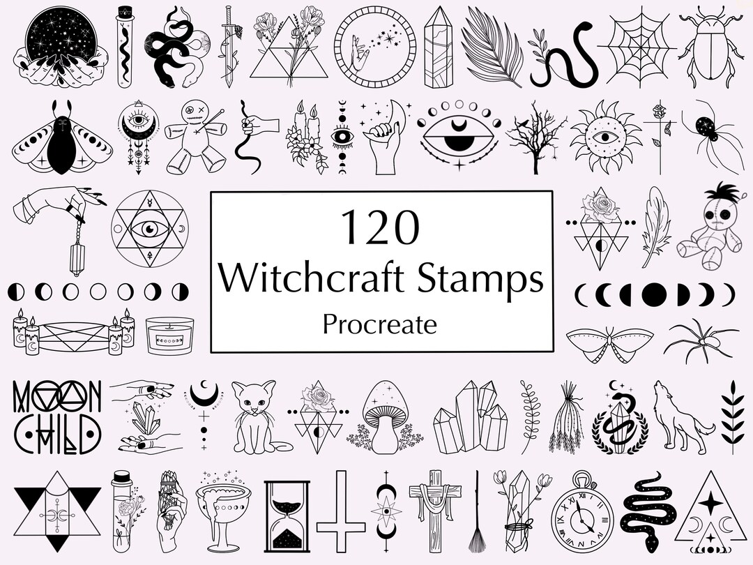 Witchcraft Procreate Stamps | 120 Mystic, Celestial Designs - Etsy