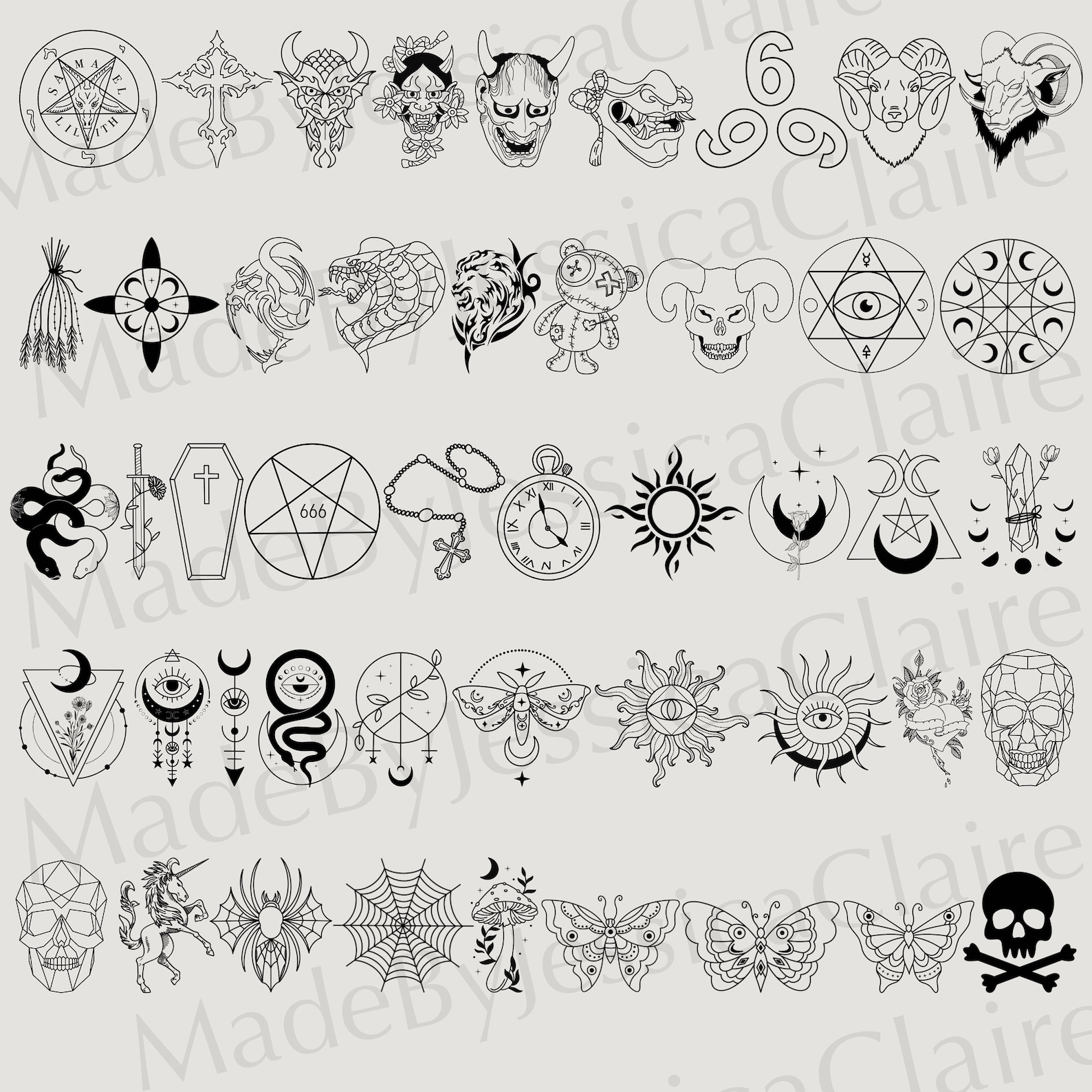 Procreate Tattoos Procreate Tattoo Brushset Tattoo Stencil Etsy UK