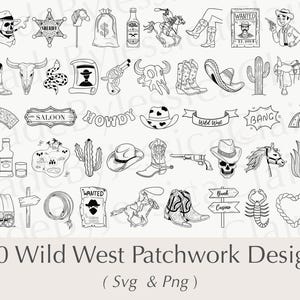 Velho Oeste SVG e PNG | Desenhos de cowboy e cowgirl | Arquivo de corte de faroeste | Rodeio country | Tatuagens de linhas finas | Licença comercial