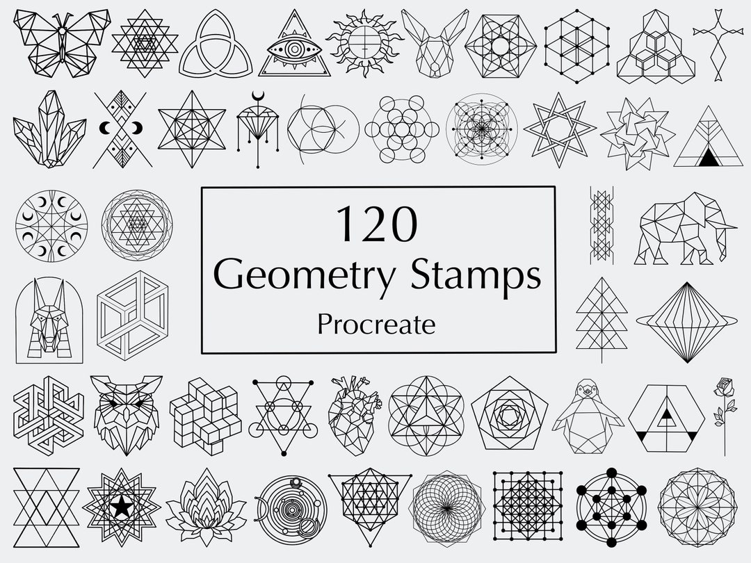 Procreate Geometric Stamps Sacred Geometry Stamps Minimalistic Tattoo
