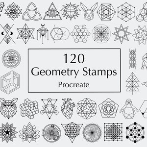Procreate Geometrische Stempel | Heilige Geometrie Stempel | Minimalistisches Tattoo | Procreate Formstempel | Procreate Brushset | Kommerzielle Nutzung